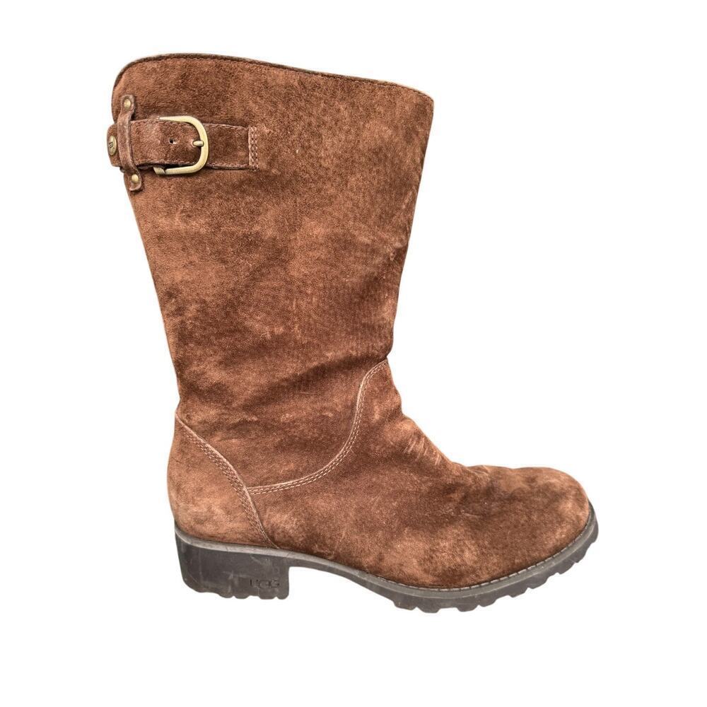 UGG Austrailia Womens Madison 1912 leather boots; size 9; Suede & sheepskin